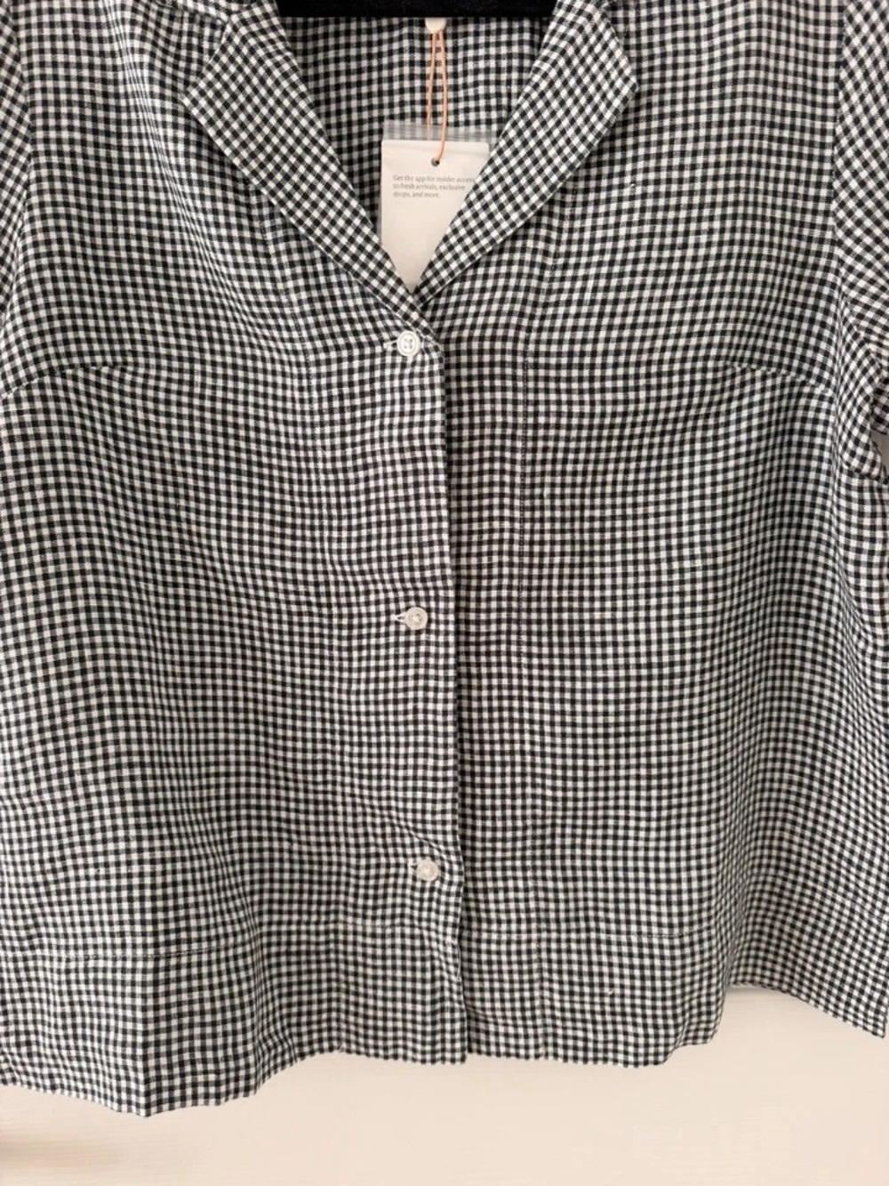 Quince Black and White Gingham Button-Down Shirt - Picture 3 of 4